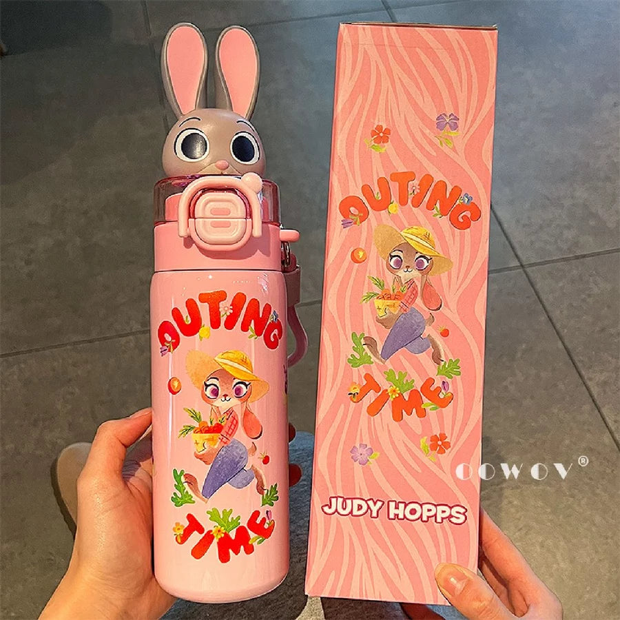 Disney Zootopia Stainless Steel Water Bottle 3D 560ML with Strap