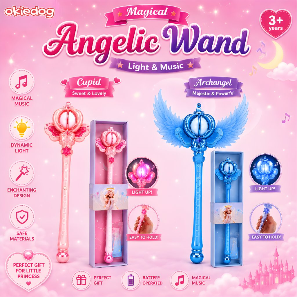 Okiedog Angelic Wand Magical Light & Music - Tongkat Peri Mainan Anak dengan Lampu dan Musik