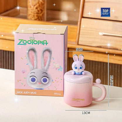 Zootopia Nick & Judy 3D Cartoon Mug with Lid