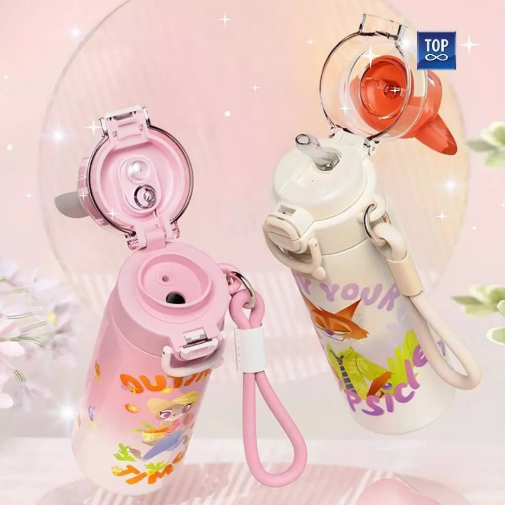 Disney Zootopia Stainless Steel Water Bottle 3D 560ML with Strap