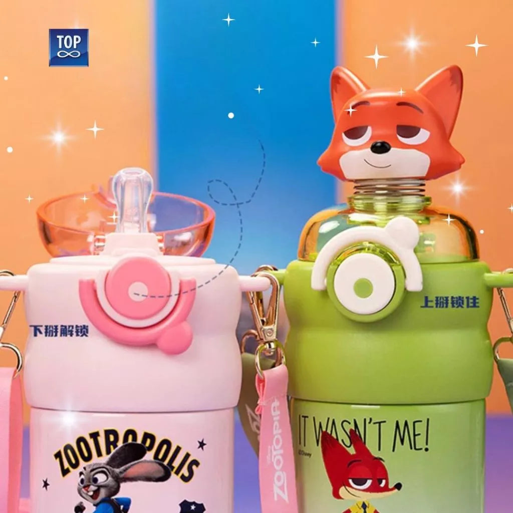 Disney Zootopia Water Bottle 3D Stainless Steel With Straw 700mL