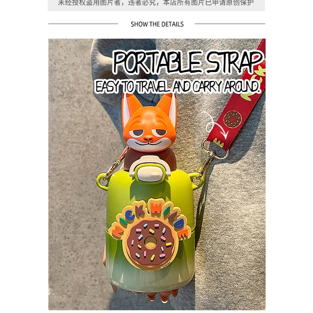 Zootopia Character Water Bottle 3D w/ Strap 430mL