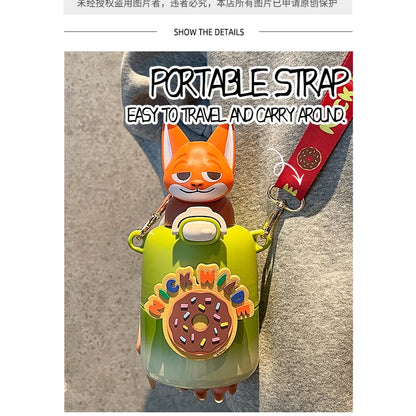 Zootopia Character Water Bottle 3D w/ Strap 430mL