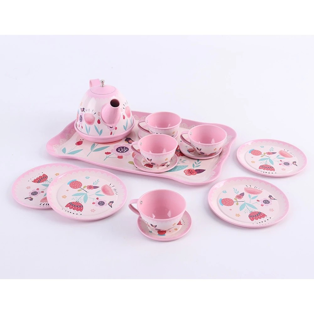 Okiedog Red Flower Chinese Tea Pot - Set Mainan Cangkir Teh untuk Anak SNI