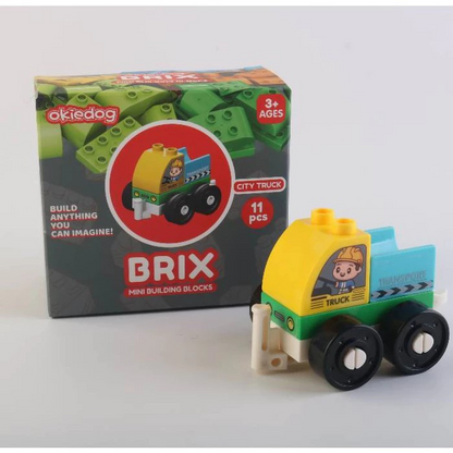 Okiedog Brix Road Rescue Truck Car 11pcs - Mainan DIY Balok Susun Puzzle