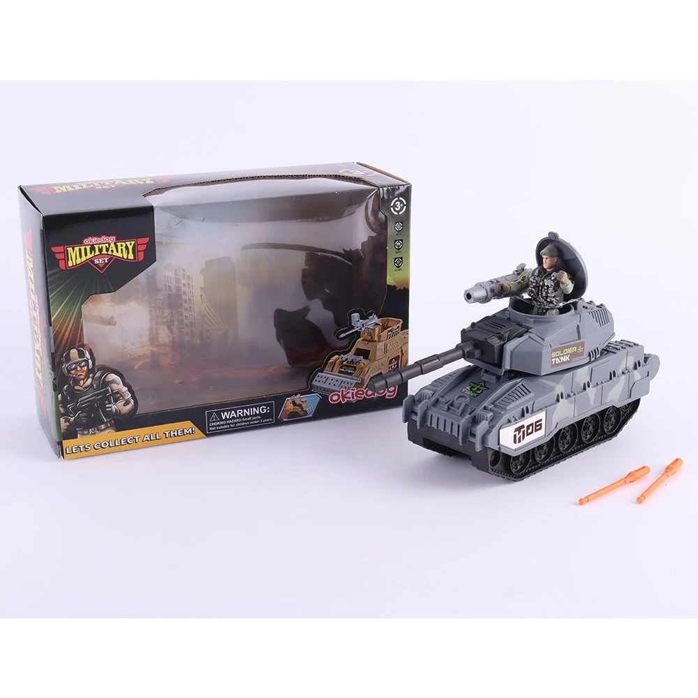 Okiedog Military Set Truck Tank Helicopter - Mainan Tank Besar & Helikopter