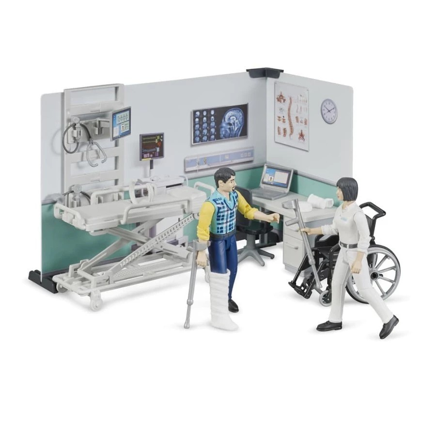 Bruder 62711 Bworld Set Health Station - Mainan Miniatur Rumah Sakit