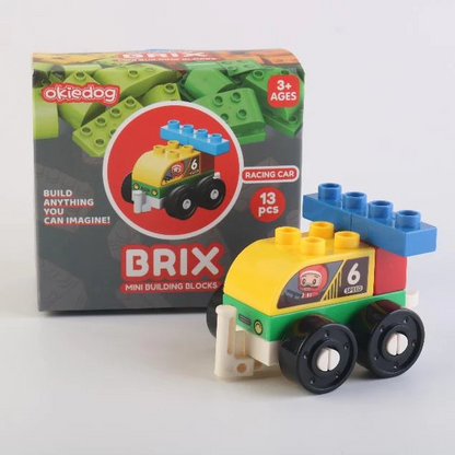 Okiedog Brix Racing Car 13pcs - Mainan DIY Balok Susun Puzzle - Mainan Bongkar Pasang Anak Murah