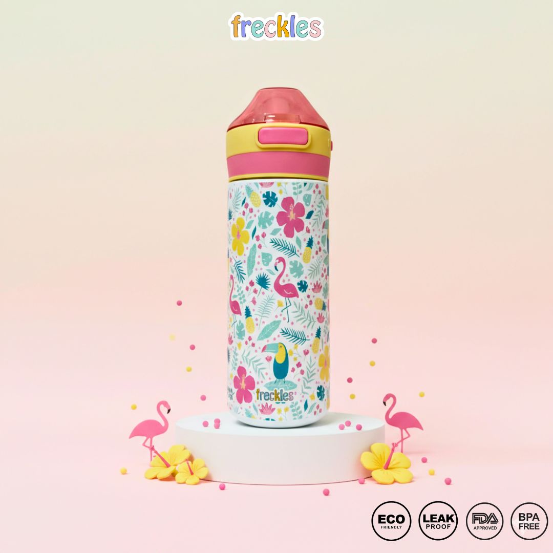 Freckles Ohlala My Lock Tumbler 520ml Stainless Steel 304 - Botol Minum Anak Stainless 304 dengan Sedotan Silicon