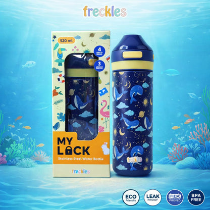 Freckles Ohlala My Lock Tumbler 520ml Stainless Steel 304 - Botol Minum Anak Stainless 304 dengan Sedotan Silicon
