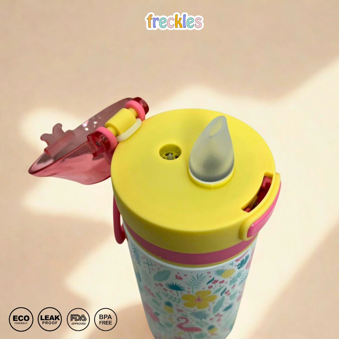 Freckles Ohlala My Lock Tumbler 520ml Stainless Steel 304 - Botol Minum Anak Stainless 304 dengan Sedotan Silicon