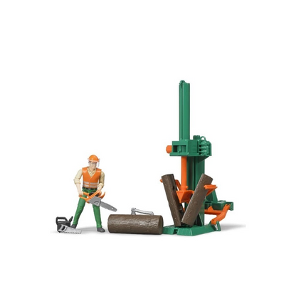 Bruder 62650 Bworld Forestry with Accessories - Mainan Miniatur Figur Pekerja Hutan