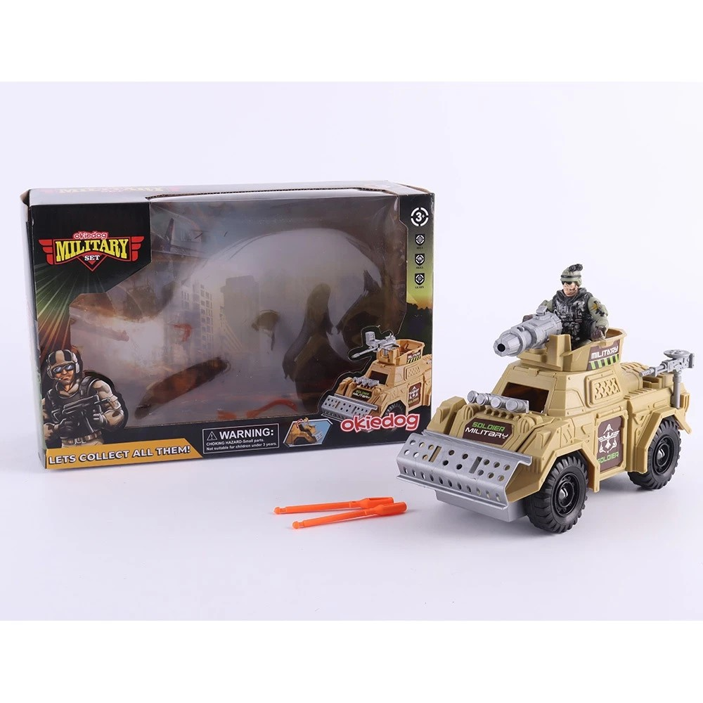 Okiedog Military Set Truck Tank Helicopter - Mainan Tank Besar & Helikopter
