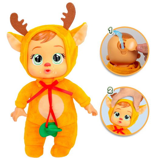 Cry Babies Tiny Cuddles Xmas - Mainan Boneka Bayi Karakter Natal Bisa Nangis