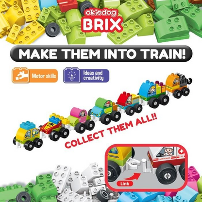 Okiedog Brix Road Rescue Truck Car 11pcs - Mainan DIY Balok Susun Puzzle