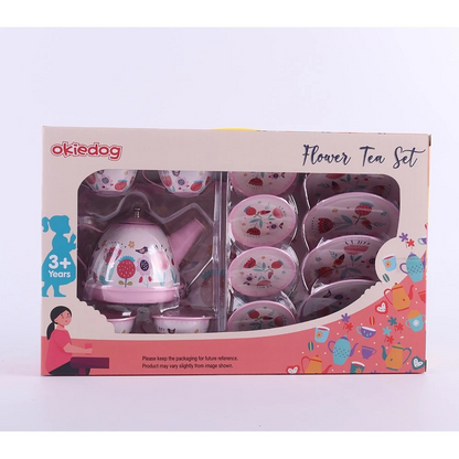 Okiedog Red Flower Chinese Tea Pot - Set Mainan Cangkir Teh untuk Anak SNI