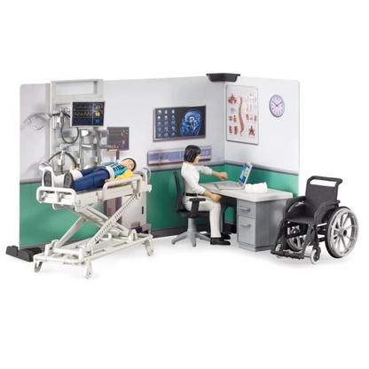 Bruder 62711 Bworld Set Health Station - Mainan Miniatur Rumah Sakit